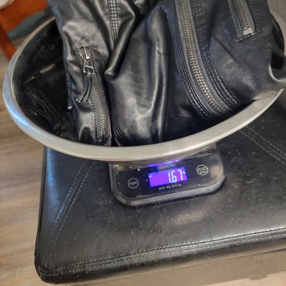 AFTF Basic Black Faux Leather Moto Jacket Quilted Biker Style - Picture 15 of 15